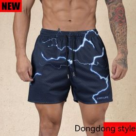American Casual Shorts Exercise Workout Pants (Option: Black Lightning-L)