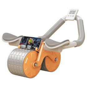Abdominal Wheel Automatic Rebound Elbow Support Anti-Slip Fitness Roller Train (Color: orange)