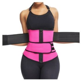 Sauna Sports Slimming Waist Belt (Color: pink, size: S)