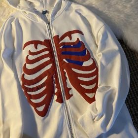 Autumn Women Tracksuit Korean Fashion Y2k Thin Zipper Long Sleeve Casual Coat Female Sweatshirt With Hood Oversized Clothes (Color: 628-white, size: M)