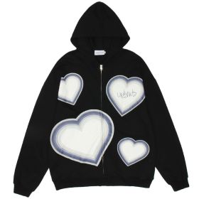 Autumn Women Tracksuit Korean Fashion Y2k Thin Zipper Long Sleeve Casual Coat Female Sweatshirt With Hood Oversized Clothes (Color: 633-black, size: M)