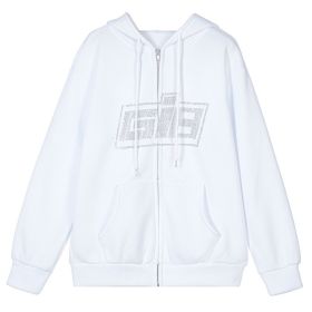 Autumn Women Tracksuit Korean Fashion Y2k Thin Zipper Long Sleeve Casual Coat Female Sweatshirt With Hood Oversized Clothes (Color: 607-white, size: L)