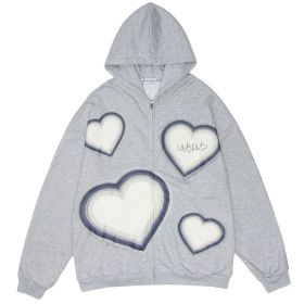 Autumn Women Tracksuit Korean Fashion Y2k Thin Zipper Long Sleeve Casual Coat Female Sweatshirt With Hood Oversized Clothes (Color: 633-gray, size: XL)