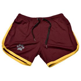 Men Gym Fitness Shorts Bodybuilding sports Jogging shorts Male 2022 Summer Cool Breathable Mesh casual men Shorts Sweatpants (Color: Red yellow, size: XXL)