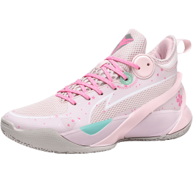 New couple basketball shoes men's sports shoes women's breathable cushioning non-slip wear-resistant gym training sports shoes (Color: pink, size: 39)