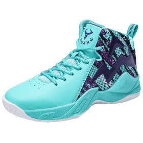 Men's Basketball Shoes Breathable Cushioning Anti-Slip Wear-Resistant Sneakers Gym Training Sports Basketball Sneakers (Color: green, size: 43)