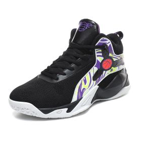 New basketball shoes men's sports shoes breathable cushioning non-slip wear-resistant gym training sports shoes high quality (Color: Black, size: 41)