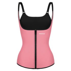 Burvogue Waist Trainer Corset Underbust Shapewear Latex Body Shaper Tummy Slimming Underwear Women Weight Loss Sauna Sweat Vest (Color: pink, size: XXXL)