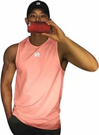 Men's A-Shirt Tank Sleeveless Shirt Men's Gym Tank Shirt Quick Dry Cool Shirt Casual Vest for Men (Color: pink, size: L)