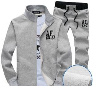 Men's Casual Tracksuit Long Sleeve Running Jogging Athletic Sports Set (Color: Gray, size: XL)