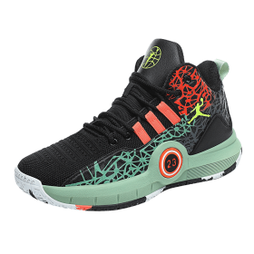 Men's Basketball Shoes High Top Sneakers Breathable Trend Men's Sneakers Walking Shoes Gym Training High Quality (Color: Dark green, size: 44)