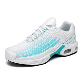 Couples Jogging Shoes Men Breathable Marathon Running Shoes Women's Sports Sneakers Air Cushion Gym Shoes Man Running Sport Race (Color: white blue, size: 42)