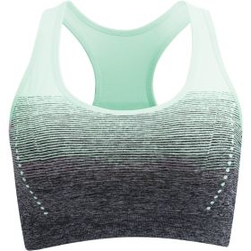 1pc/2pcs/3pcsMedium Support Two Tone Racer Back Sports Bra, Fitness Workout Running Yoga Bra (Color: green, size: L(8/10))