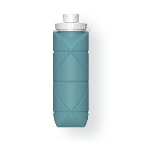 20oz Durable Collapsible Water Bottles Leakproof Valve Reusable BPA Free Silicone Foldable Travel Water Bottle For Gym Camping Hiking Travel Sports (Color: green)