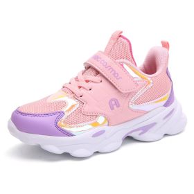 Kids Sneakers Children Shoes Running Shoes Girls Sport Shoes Tenis Infantil Light Breathable Non-slip Outdoor Gym Shoes Summer (Color: purple mesh upper, size: 3)
