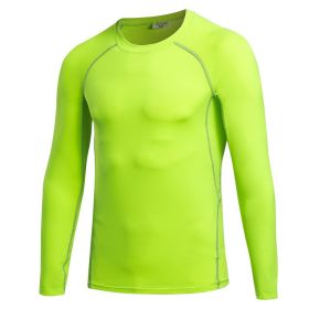 Men's Athletic Long Sleeve Compression Shirts Cool Dry Sport Workout Underwear Shirt,Athletic Base Layer Top (Color: green, size: M)