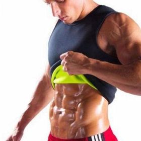 MEN'S BODY SHAPING NEOPRENE SAUNA VEST With LOGO (Color: Black, size: 2XL)
