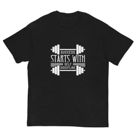 T-shirt Success Start with self discipline (Color: Black, size: L)