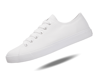 Fear0 NJ Unisex Retro Minimal All White Skateboard Sneaker Canvas Shoes (size: Women 7)