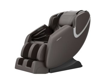 BOSSCARE Massage Chair Recliner with Zero Gravity, Full Body Airbag Massage Chair with Bluetooth Speaker, Foot Roller Brown (Color: as Pic)