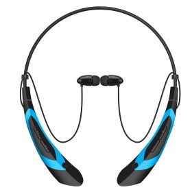 Wireless Neckband Headphones V5.0 Sweat-proof Sport Headsets Earbuds In-Ear Magnetic Neckbands Stereo Earphone (Color: Blue)