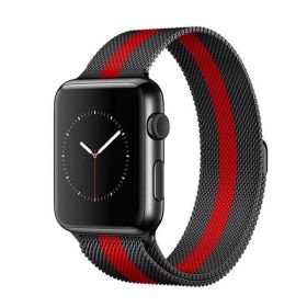 Milano Loop Apple Watch Band - Black & Red (Color: Red/Black, size: 38/40)