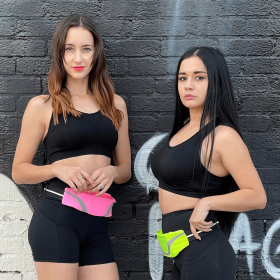 Water-resistant Sport Waist Pack Running Belt with Reflective Strip (Color: pink)